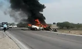 پنج کشته و مجروح بر اثر برخورد چهار دستگاه خودرو