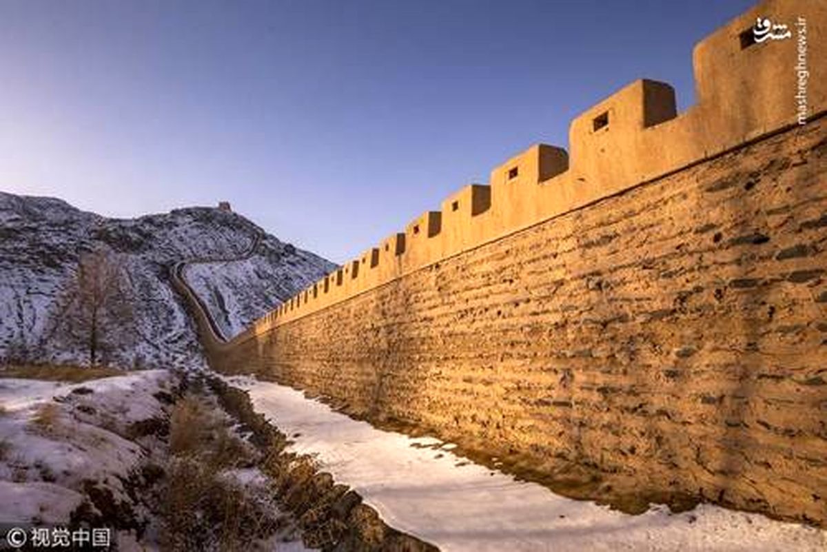 نمای برفی دیدنی دیوار بزرگ چین