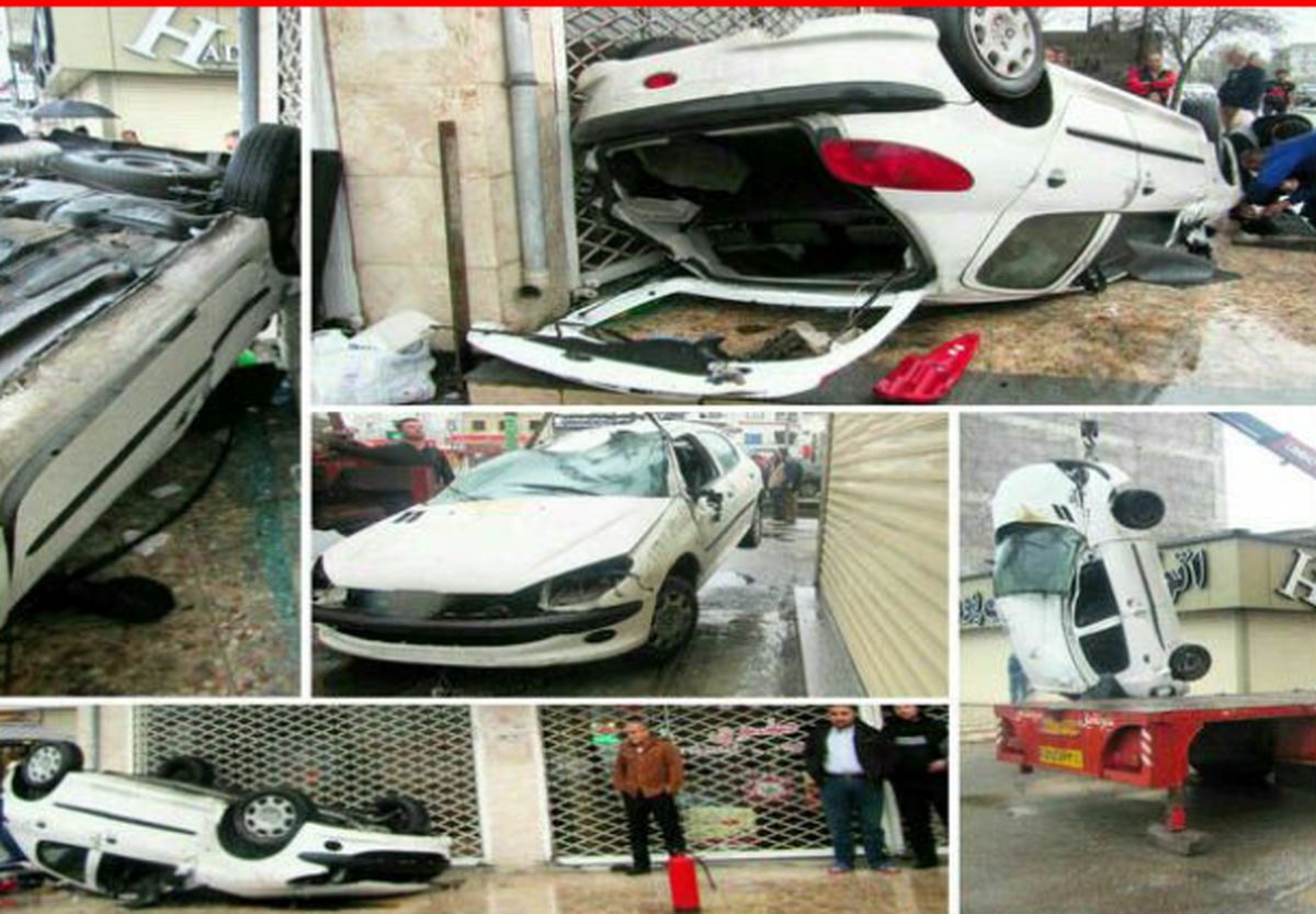خانم 206 سوار در شهر رشت چپ کرد +عکس