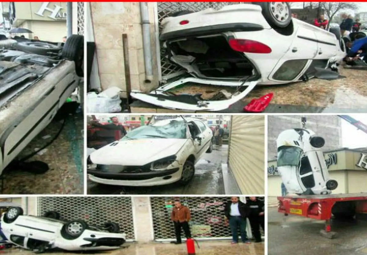 خانم 206 سوار در شهر رشت چپ کرد +عکس