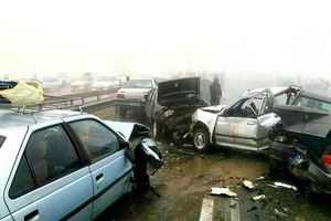 مه گرفتگی در جاده اهواز-آبادان موجب تصادف 29 خودرو شد