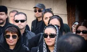 زیبا بروفه در مراسم تشییع پیکر همسرش +عکس