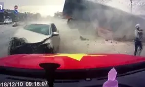 صحنه تصادفی که شاید در فیلم های اکشن دیده باشید+فیلم