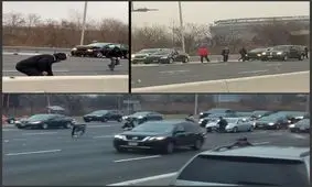 ریختن 300 هزار دلار از خودرویی در آمریکا+عکس