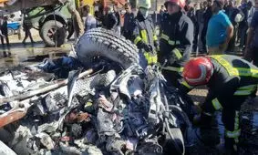 پودر شدن خودرو پراید در تصادف با کامیون در خانه زنیان