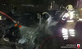 عکس بنز لاکچری که در جنوب تهران جزغاله شد + جزییات