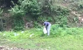 اقدام جالب و آموزنده یک شهروند طبیعت دوست + فیلم