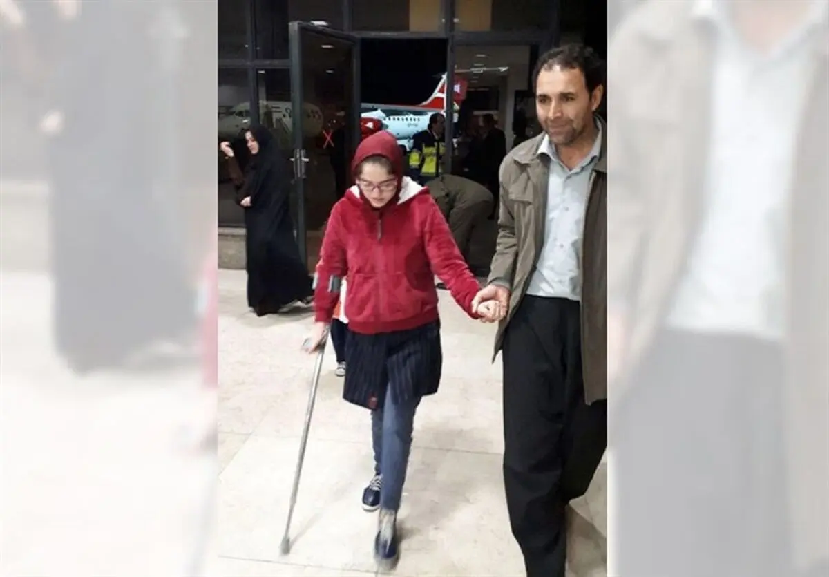 " هانیه" دختر فداکار سرپل‌ذهابی با پای خود به کرمانشاه بازگشت