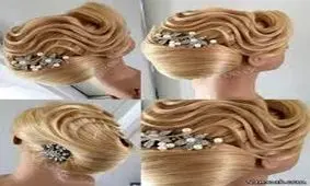 شنیون زیبای خطی. شنیون عروس. شنیون خطی.مدل مو