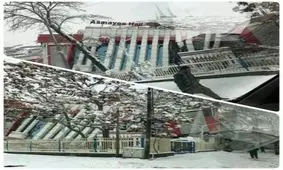 لحظاتی پیش ساختمانی در کابل بر اثر برف فرو ریخت