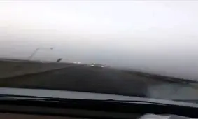 مه غلیظ در جاده هرسین کرمانشاه /فیلم