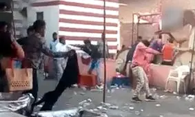 نزاع دسته جمعی در عروسی بر سر تمام شدن غذا +فیلم