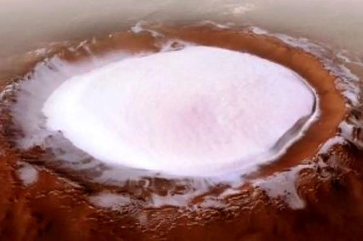 عکس: آتشفشان زیبای یخی در مریخ