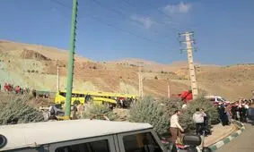 آخرین تصاویر از محل حادثه اتوبوس در دانشگاه علوم تحقیقات تهران