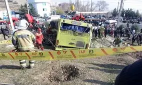 توضیحات پلیس راهنمایی و رانندگی درباره اتوبوس واژگون شده