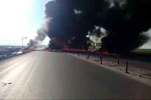 انفجار تانکر نفت در حمیل