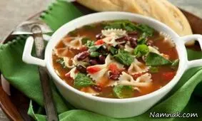 طرز تهیه سوپ سبزیجات با پاستا
