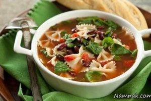 طرز تهیه سوپ سبزیجات با پاستا
