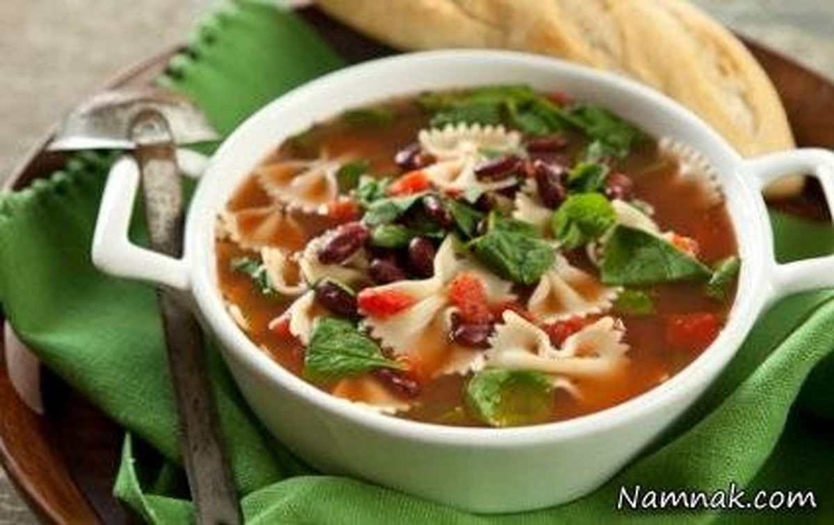 طرز تهیه سوپ سبزیجات با پاستا