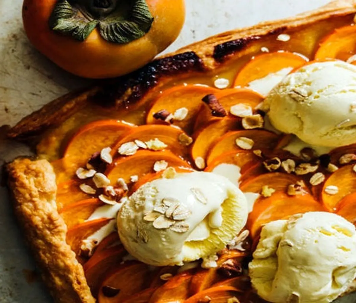 خوشمزه ترین دسر تارت خرمالو