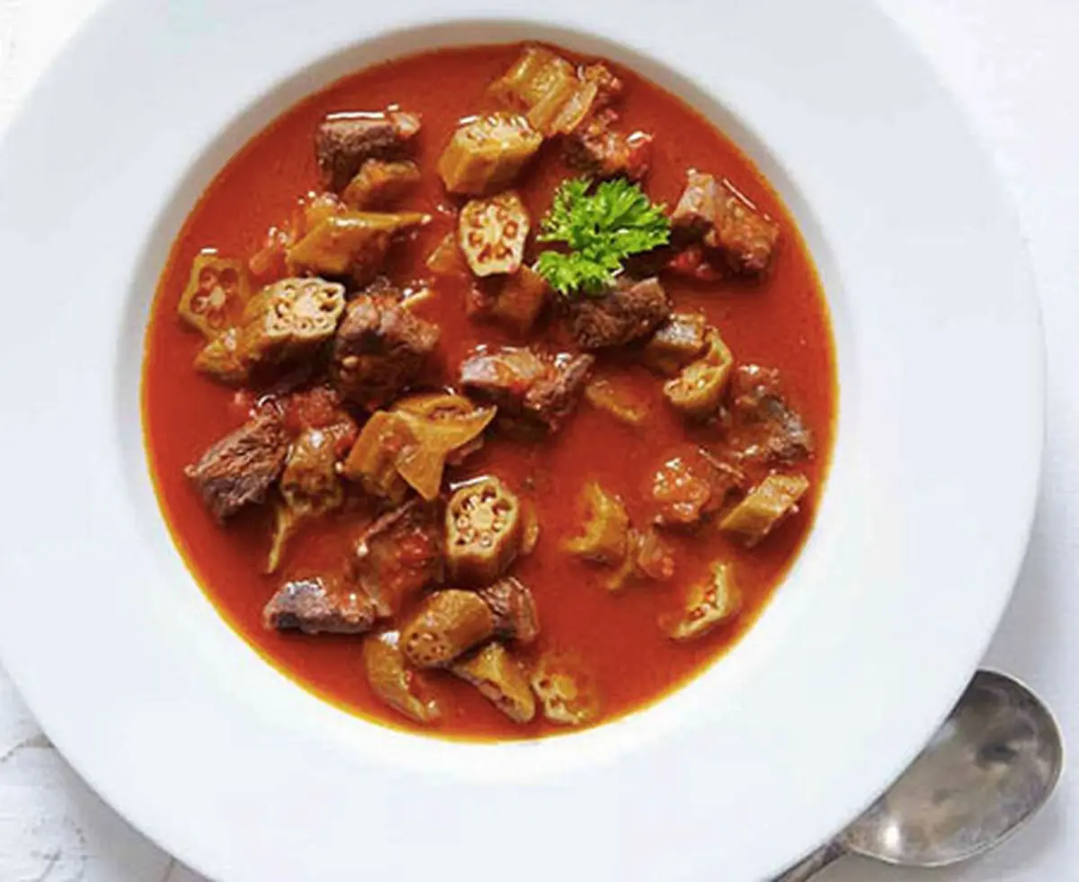 طرز تهیه خورش بامیه با گوشت