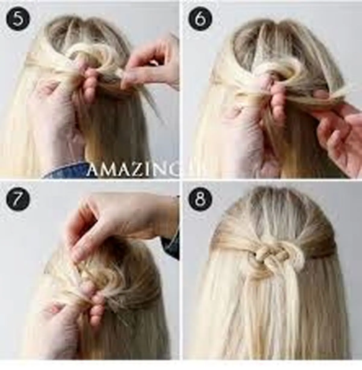 اموزش مدل مو به شکل قلب