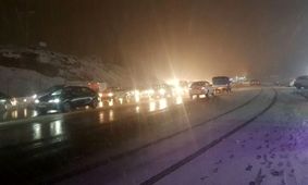 بارش برف و ترافیک سنگین در هراز