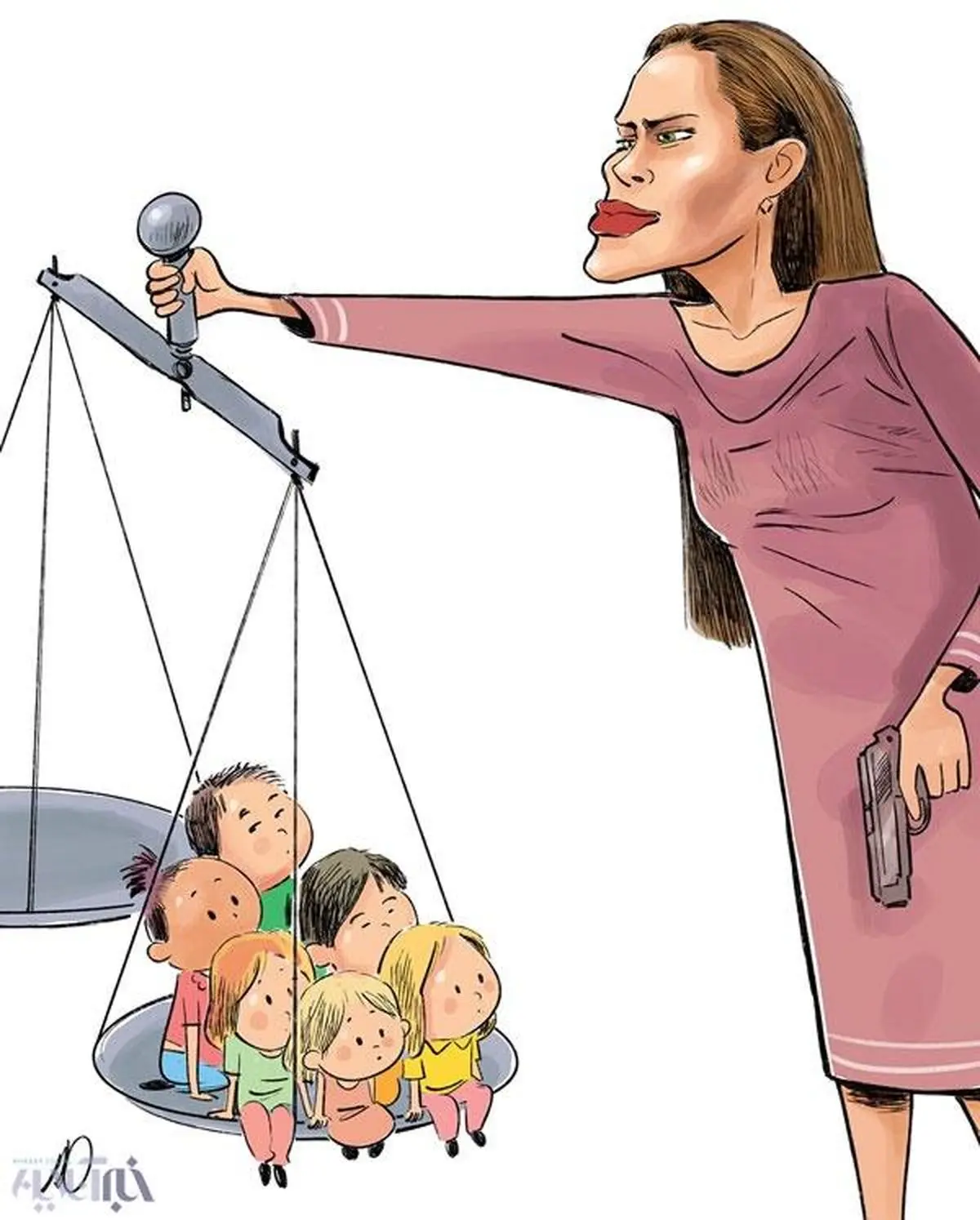 کارتون/ آنجلینا جولی دست به اسلحه شد!