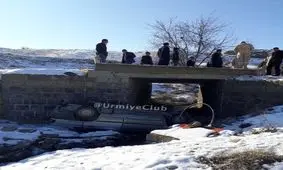 فیلم | سقوط سرویس دانش‌آموزان ارومیه از پل