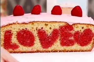 فیلم / کیک ولنتاین را با طرح LOVE بسادگی در خانه درست کنید