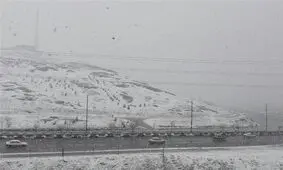 بارش برف استان زنجان را فرا گرفت/وقوع وزش باد شدید