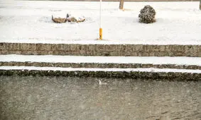 بارش اولین برف زمستانی در قم