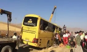 کشته شدن ۳ نفر در واژگونی اتوبوس در همدان