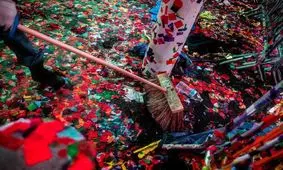 پاکسازی میدان تایمز نیویورک پس از جشن سال نو +عکس