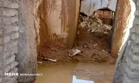 بقعه تاریخی ادریس نبی در دزفول براثر بارندگی فروریخت 