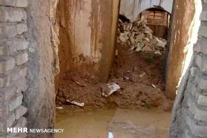 بقعه تاریخی ادریس نبی در دزفول براثر بارندگی فروریخت 