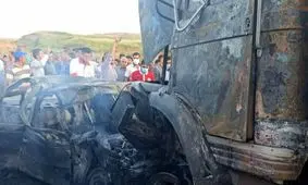 تجاوز به چپ کامیون در دره شهر ۴ کشته برجای گذاشت/ عکس