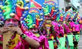 کارناوال خیابانی سیاه و سفید در کلمبیا +تصاویر