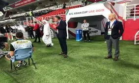 حضور کارلوس کی‌روش در ورزشگاه بن زاید