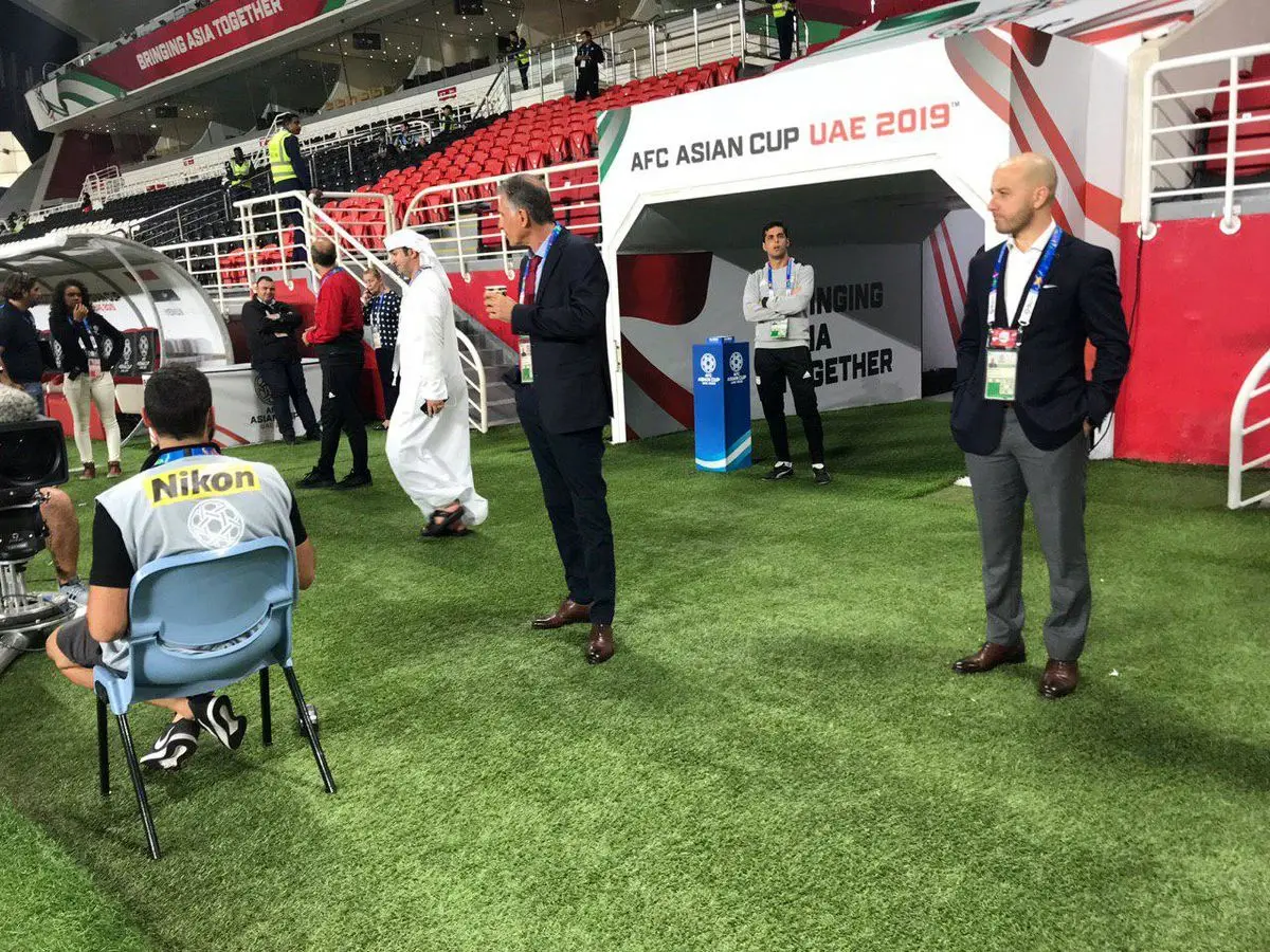 حضور کارلوس کی‌روش در ورزشگاه بن زاید