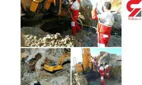 ریزش معدن جان راننده بیل مکانیکی را در زنجان گرفت + عکس