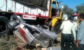 تصادف مرگبار پراید و کامیون با ٨ کشته