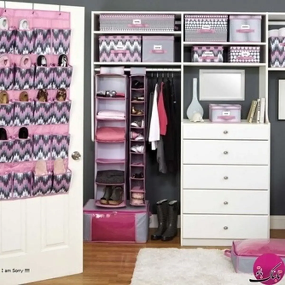 چیدمان شیک و زیبای کمد اتاق عروس