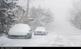 برف و بوران شدید در اتوبان یادگار امام/ویدئو