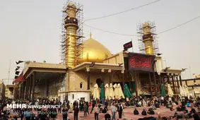 اتمام سنگ فرش باب القبله حرم مطهر امامین عسکریین (ع)