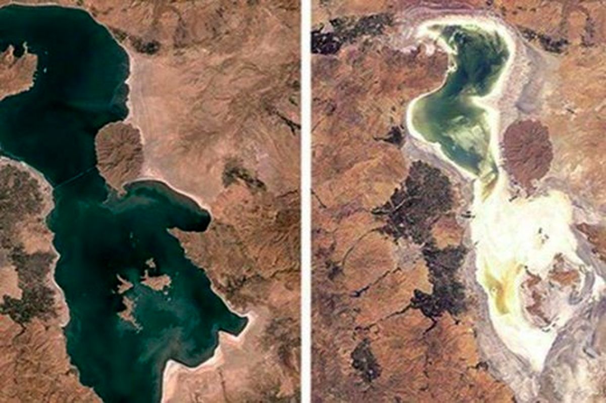 چالش عکس ۱۰ساله به دریاچه ارومیه رسید/مرثیه‌ای برای محیط زیست