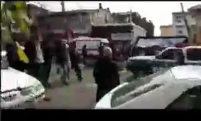 هم اکنون خیابان طالقانی (بیستون) رشت محل درگیری +فیلم