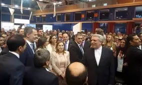 بازدید مشترک پادشاه، ملکه و رئیس کنگره نمایندگان اسپانیا از غرفه ایران در نمایشگاه« فیتور»