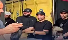 مهران رجبی و مصطفی راغب در موکب زائران اربعین/ ویدئو