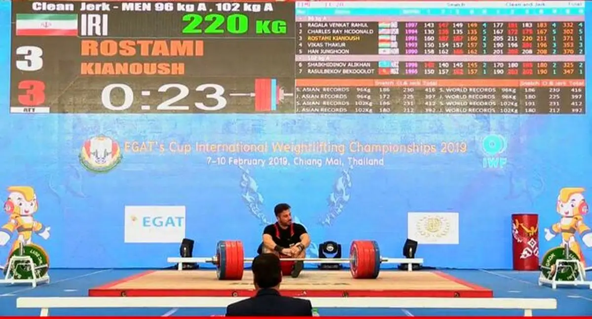 کیانوش رستمی در کاپ تایلند قهرمان شد/ حمله ناموفق کیانوش به رکورد سهراب